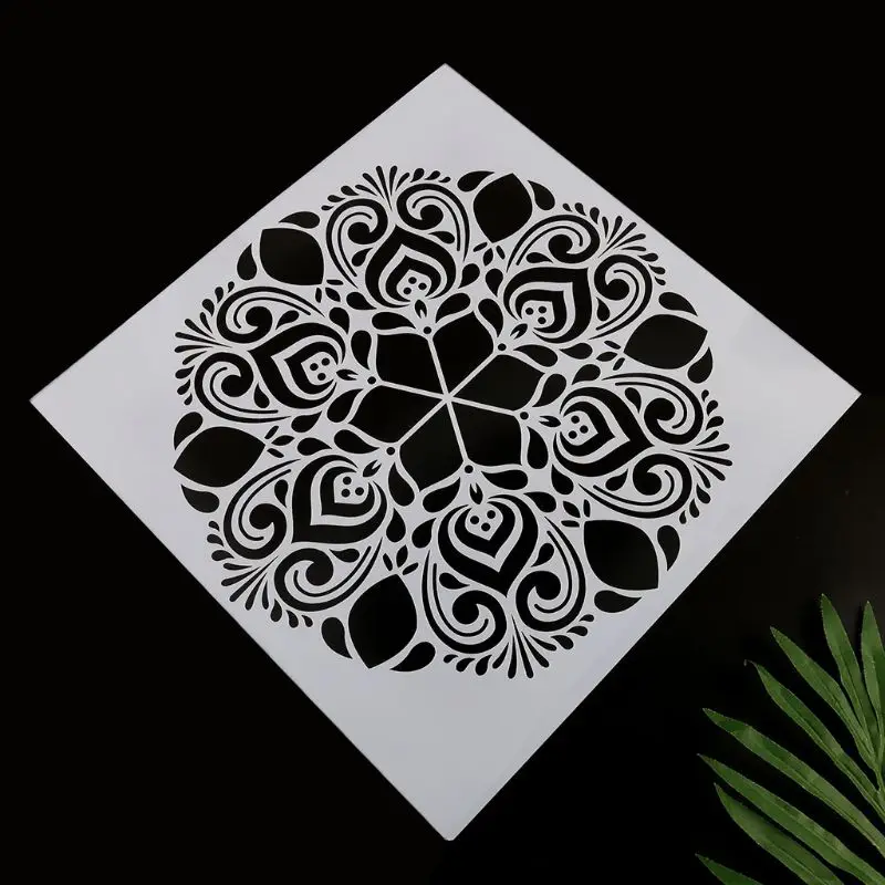 

4pcs/set Mandala Stencil Wall Painting DIY Drawing Template Floor Tiles Funiture