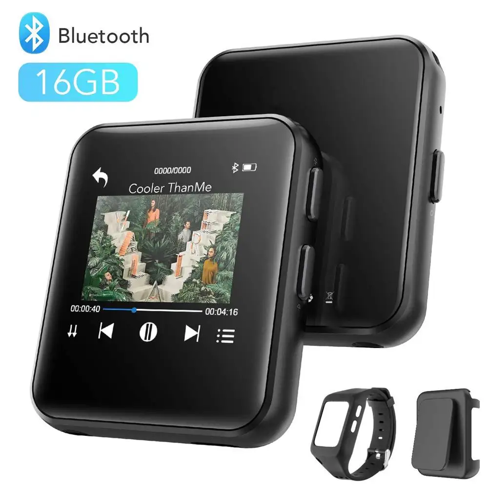 MP4 плеер Bluetooth 4 2 с клипсой 8 ГБ/16 ГБ сенсорный экран Hi Fi металлический видео FM радио