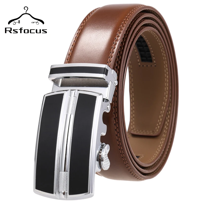 

3.5cm Width Men's Belts Luxury Automatic Buckle Genuine Leather Strap Black Dark Brown Mens Belt Designers Brand High Quality R9