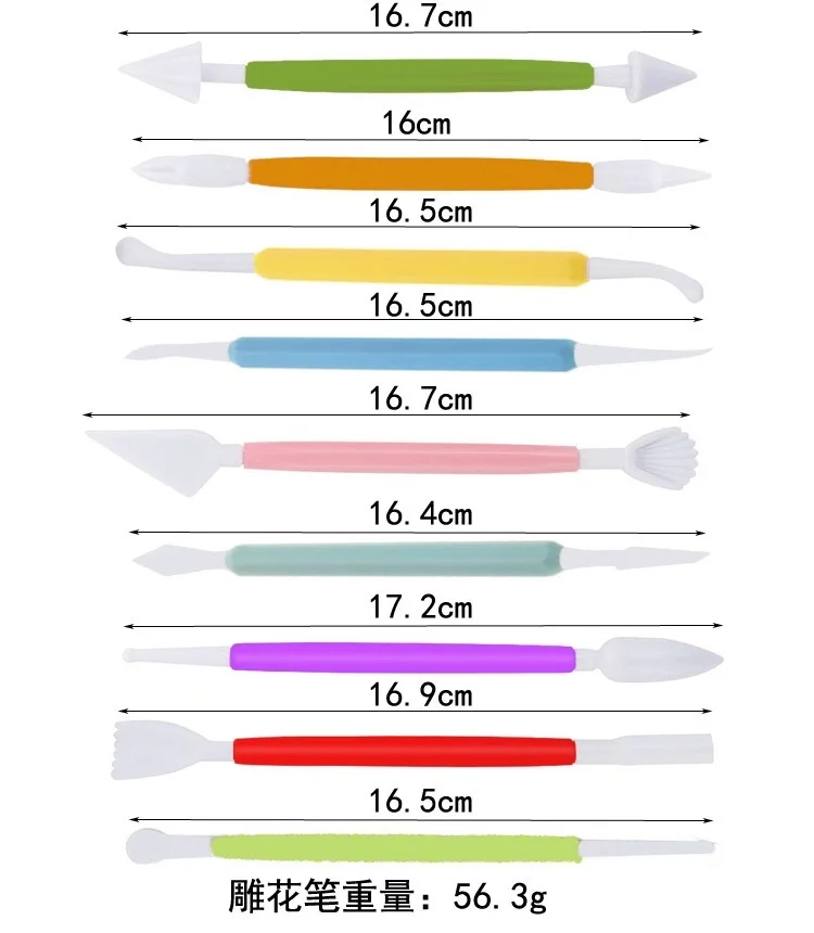 Cake decoration tools 9 pieces double fondant cake pen sugar craft brush mold DIY modeling engraving | Дом и сад