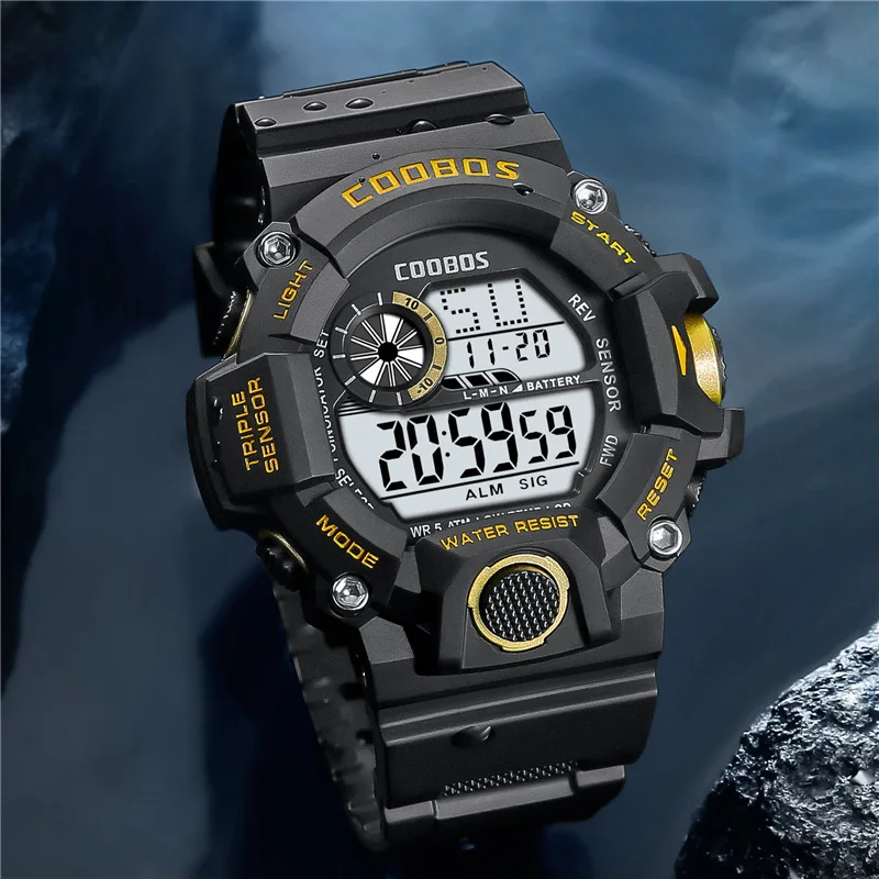 Часы наручные мужские водонепроницаемые многофункциональные спортивные