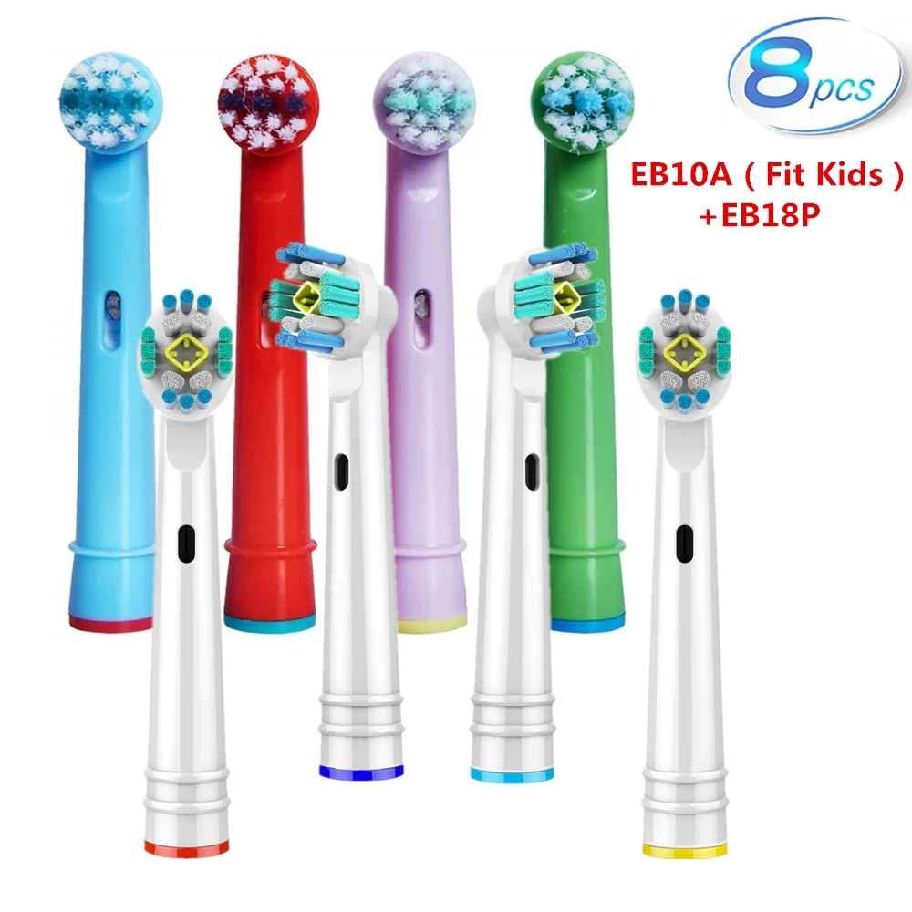 Testine per spazzolino elettrico per Braun Oral B testine per spazzolino sbiancante 3D all'ingrosso 8 pezzi testina per spazzolino per bambini e adulti