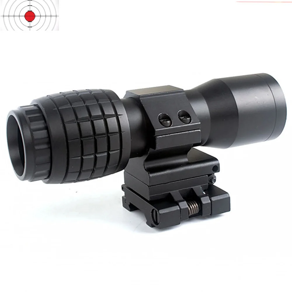 Тактический страйкбол 4X Лупа увеличительный фокус отрегулирован с откидной