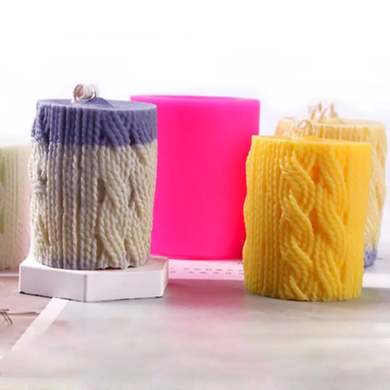 

3D Pillar Silicone Candle Mold DIY Soap Clay Making Cake Chocolate Decorating Baking Mould E56C