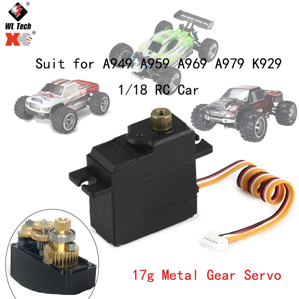 A949 A959 A969 A979 K929 1/18 RC автомобиль 17g металлический Шестерни Servo 4 8 6V для Wltoys части Для