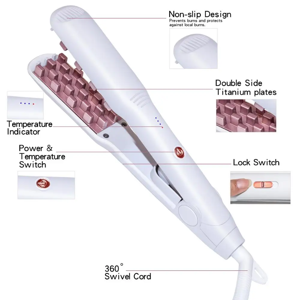 Плойка бигуди плойка для волос щипцы завивки утюжок гофре гафре расческа волна