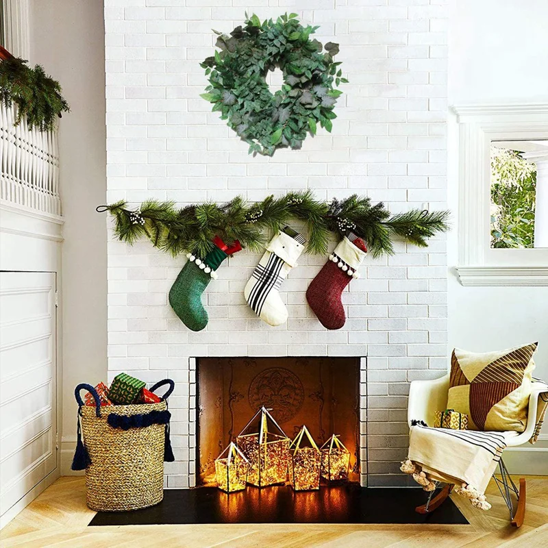 

Artificial Spring Wreaths for Front Door Leaves Greenery Wreath Farmhouse Style Wedding Party Wall Home Decoration