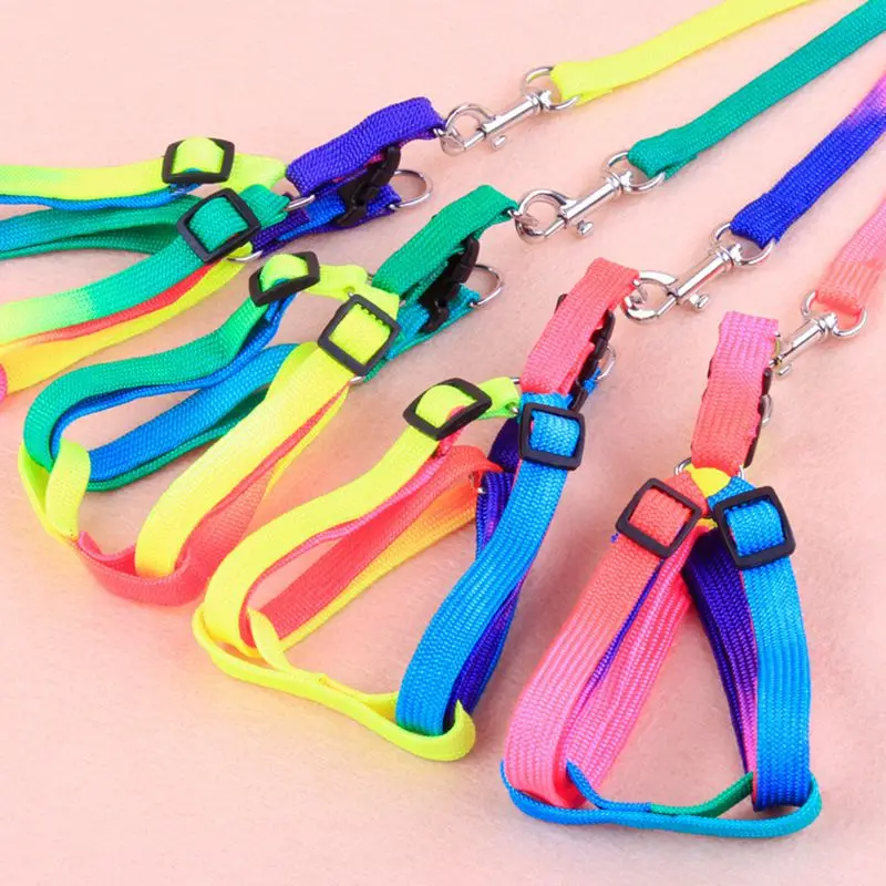 

120CM Colorful High Quality Nylon Rope Adjustable Training Lead Pet Leash Dog Strap Rope Traction Dog Harness Collar Lead