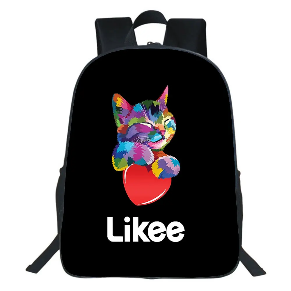 

16 Inches Likee School Backpack Cartoon 3D Print Teens School Bag Boys Girls Knapsack Large Capacity Travel Casual Rucksack