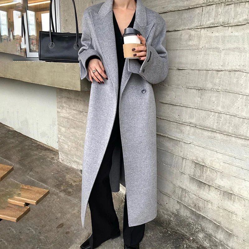 

Корейская Двусторонняя кашемировая Женская швейная куртка dongmeye 2021, свободная шерстяная куртка с длинным рукавом для женщин