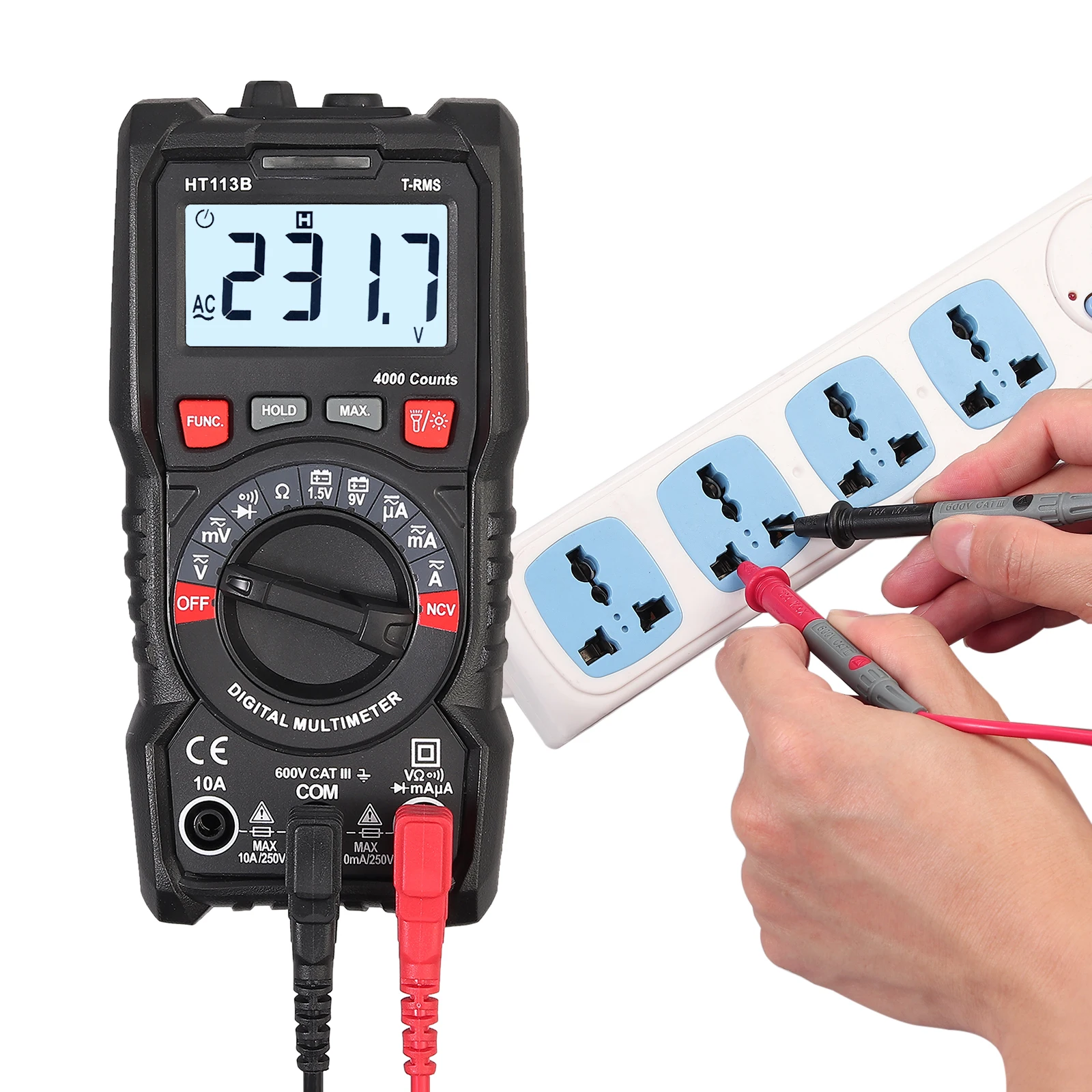 Digital Multimeter Tester 4000 Count TRMS Auto Ranging AC DC Voltage Current Resistance Diode Continuity Battery Test | Инструменты
