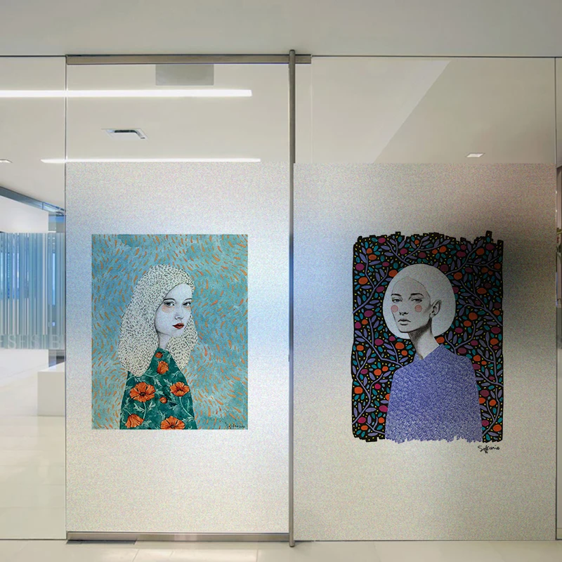 Скандинавская прозрачная пленка с принтом девушки матовая непрозрачная