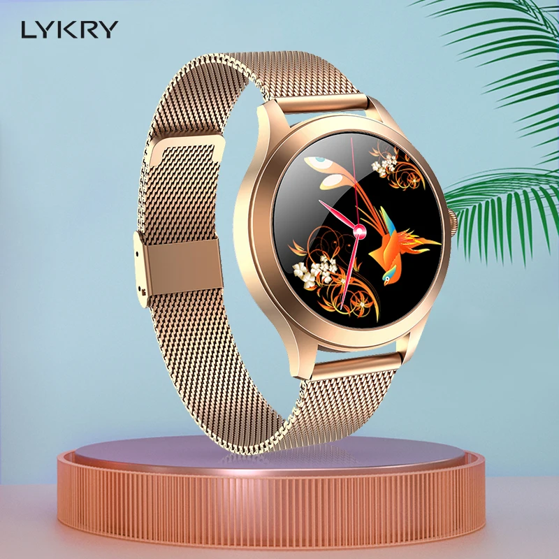 Женские умные часы LYKRY KW10pro с круглым сенсорным экраном 1 09 дюйма модные роскошные