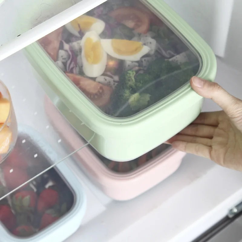 

Stainless Steel Fresh-keeping Lunch Box Kitchen Movable Compartments Microwave Food Container Storage Plastic Bento Dinnerware