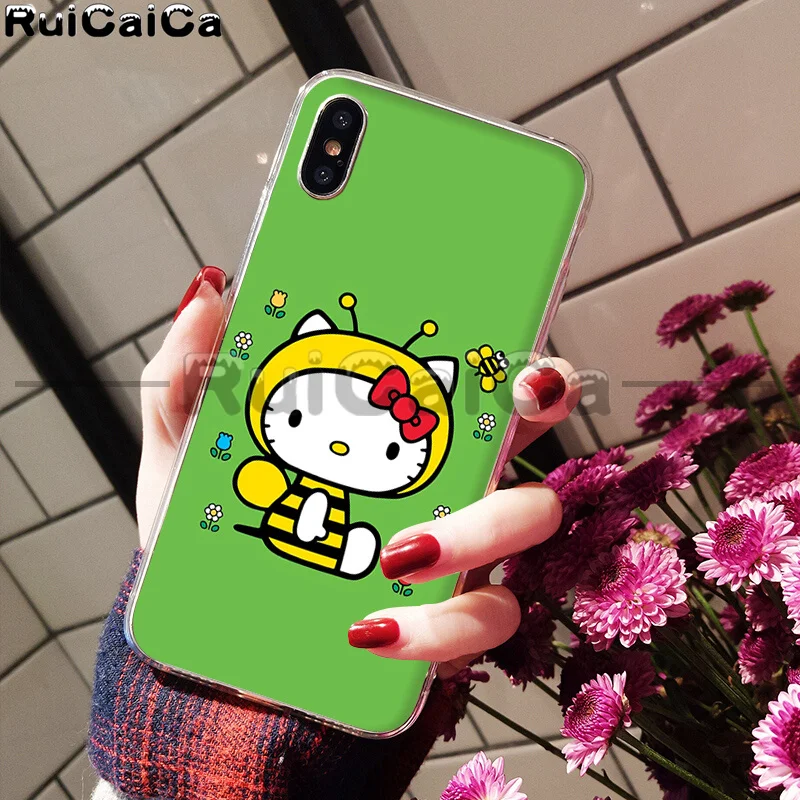 A9 RuiCaiCa прекрасный розовый чехол hello kitty Coque Shell для телефона iPhone 5 5Sx 6 7 7plus 8 8Plus X XS MAX XR - Цвет: A9