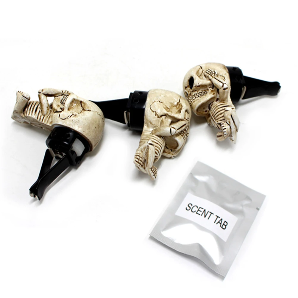 

Skull Ghost Car Air Freshener Car Perfume Fragrance Diffuser Vent Clip Human Body Skeleton Aromatherapy Resin Car Decoration