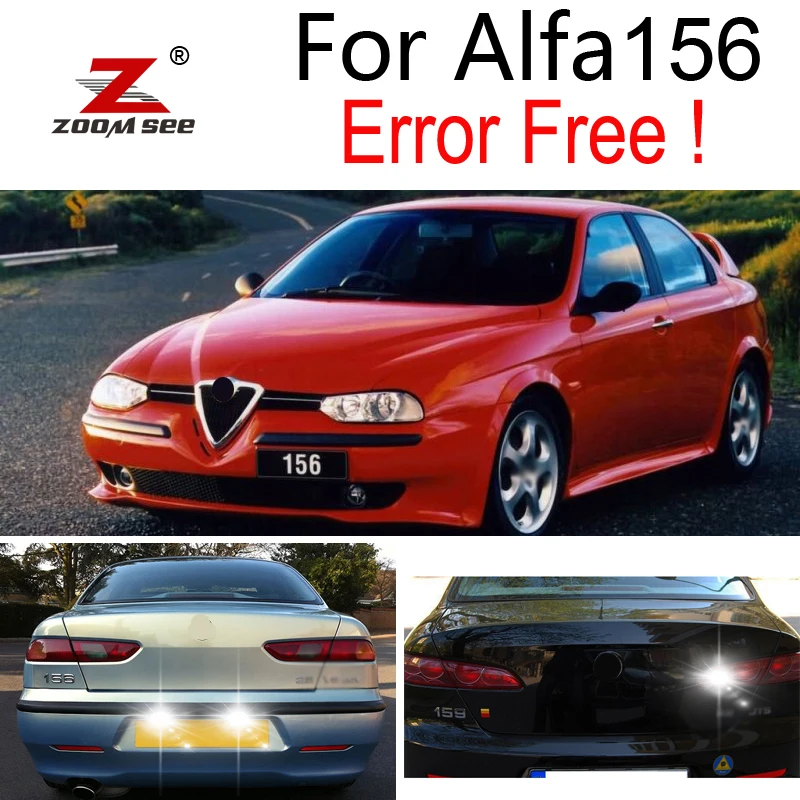 

Canbus Error Free white LED Reverse bulb + License plate with resistor Exterior light kit for Alfa Romeo 156 ( 1998 to 2005 )