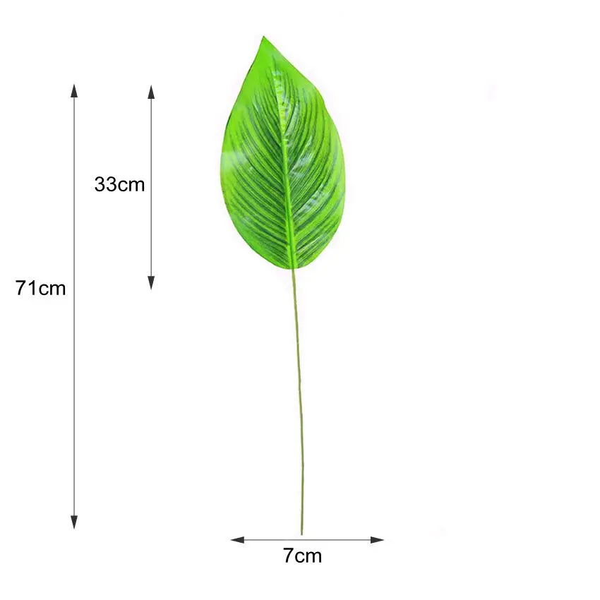 Цельные пластиковые искусственные растения monstera, тропические листья пальмы, украшения для дома и сада, аксессуары для фотосъемки - Цвет: DarkGreen AppleLeaf