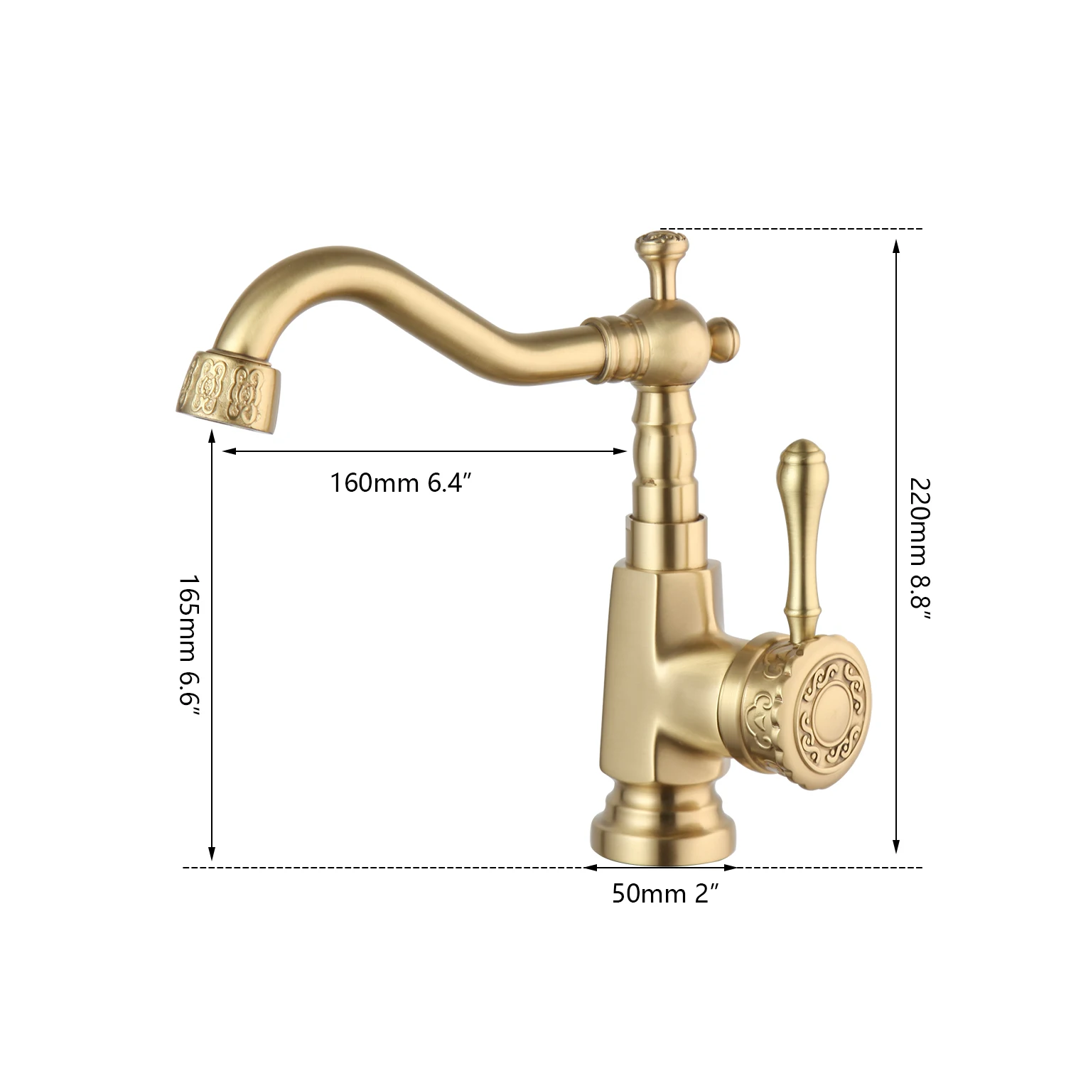 KEMAIDI Новый матовый золотой латунный Смеситель для ванной комнаты кран раковины