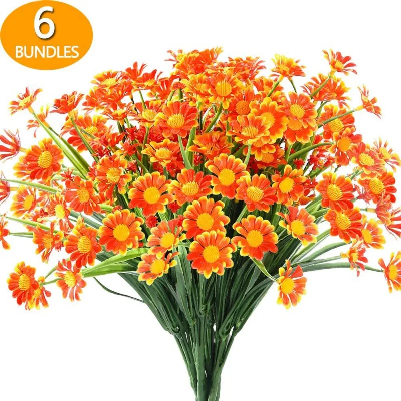

6 Bundles Artificial Rose Daisy Camellia Flowers Party Home Decor Wedding Decoration Accessories Mini Fake Flower Gift #81