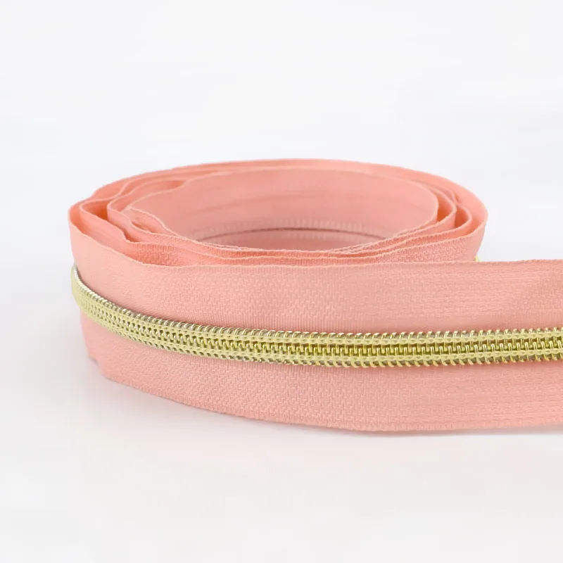 waterpinkgold Meetee 4/8 метров 5# разъемная застежка-молния нейлона катушка код, с декоративной молнией, DIY Швейные сумки кошелек одежды Zip Материал цветные аксессуары - Цвет: waterpinkgold