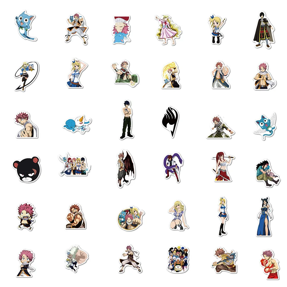 

50PCS Anime Fairy Tail Stickers Car Bike Travel Luggage Phone Guitar Laptop Fridge Waterproof Classic Toy Decal Stickers