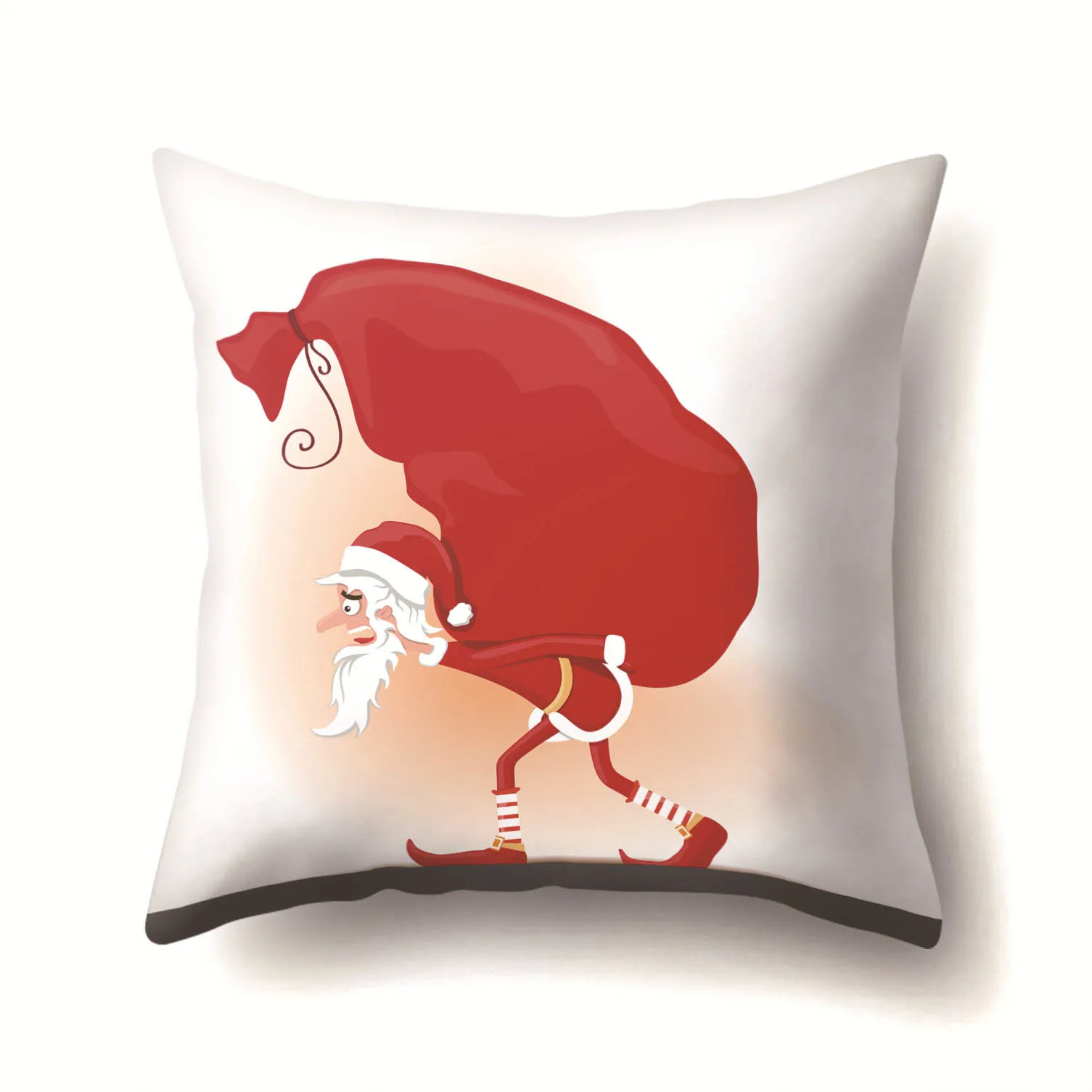 2BZ-40543-290 1Pcs Santa Pattern Christmas Cushion Cover 45*45 Decorative Throw Pillow Xmas New Year Home Decor Polyester Pillowcase 40543 - Цвет: 2BZ-40543-290