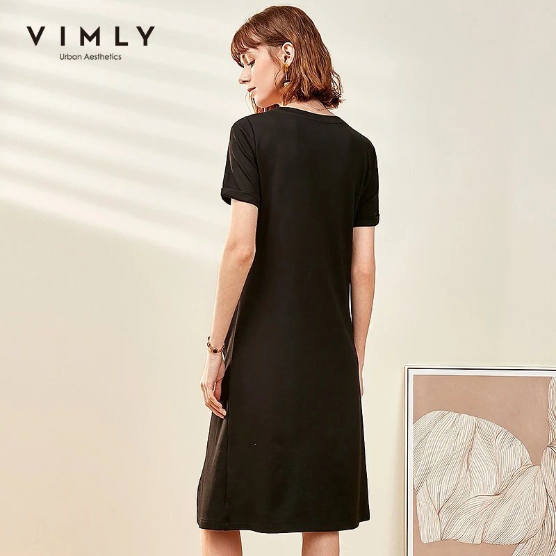 Женское платье с буквенным принтом Vimly однотонное облегающее трапеция круглым
