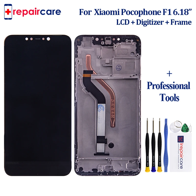 6.18" For Xiaomi Poco F1 LCD Display Touch Screen Digitizer Assembly Replacement Pocophone with Frame | Мобильные телефоны и