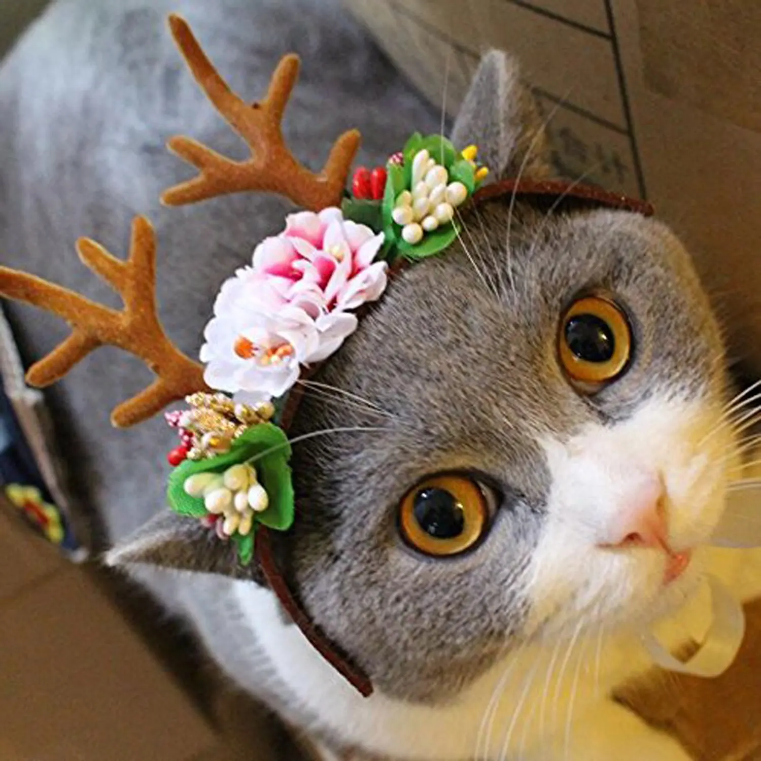 Pet обруч на голову с рогами праздник Рождество Хэллоуин шляпа костюм для собак