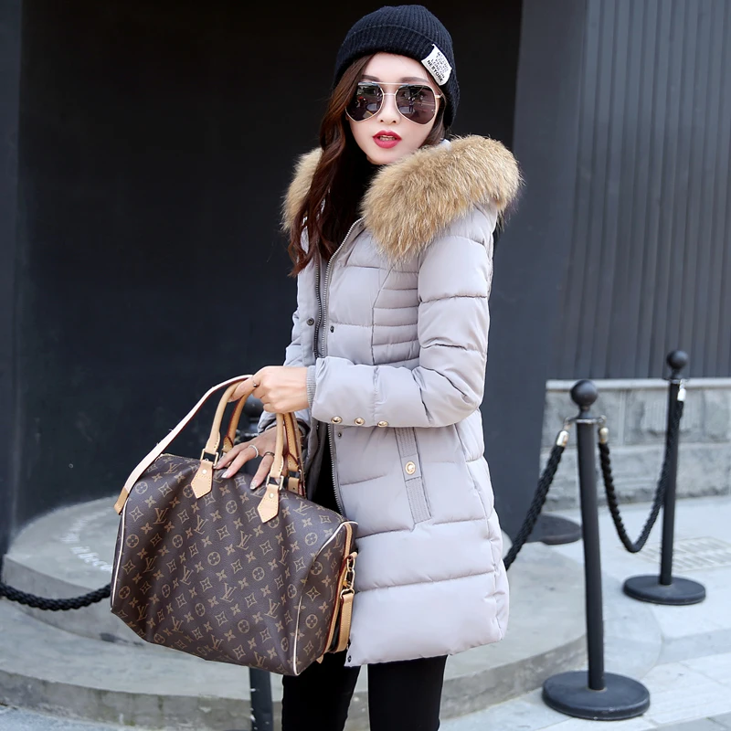 

Winter Jacket Women 2021 Thick Cotton Hooded Parka casaco feminine inverno Medium Long Slim Fashion camperas mujer abrigo ST205