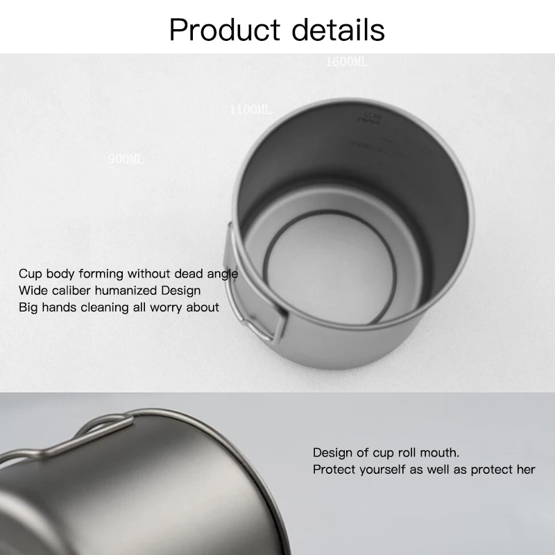 

Newest Durable Coffee Mug Titanium Drinkware Coffee Cup for Home Outdoor Camping Picnic Ultralight Portable High Quality