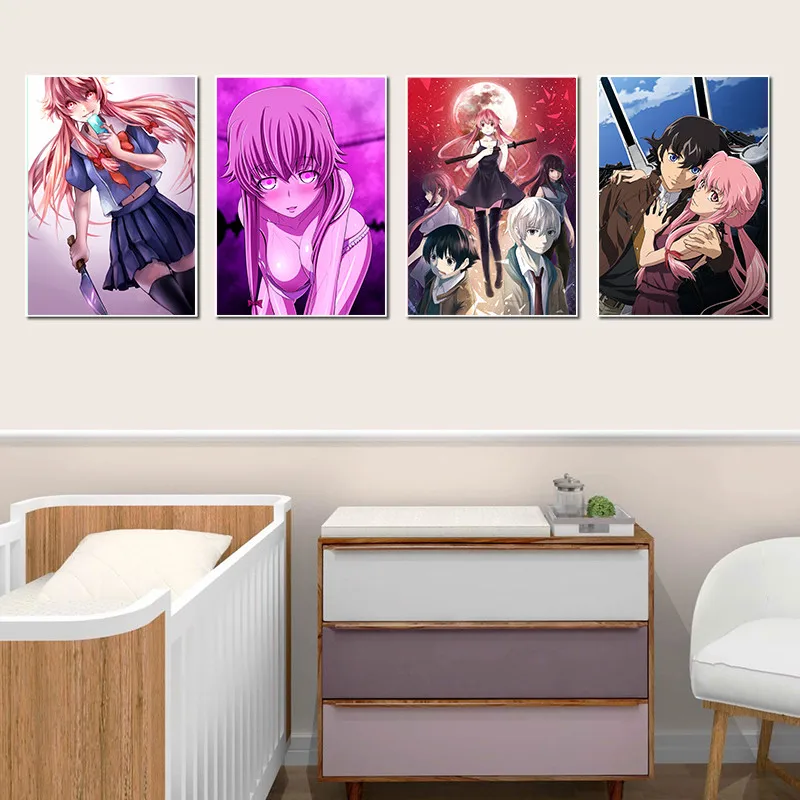 Ежедневник в стиле аниме будущего холст плакат современное настенное искусство