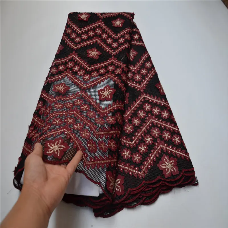 2020 newest African organza lace fabric in deep green with gold sequins embroidery French Mesh tulle Lace for party dress | Дом и сад