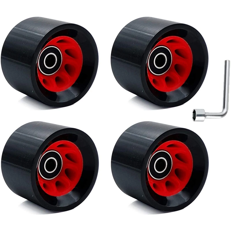 

4Pcs Indoor Roller Skate Wheels 95A with Bearings 58mmx39mm PU Wear-Resistant Quad Roller Skate Wheels with 1 Wrench