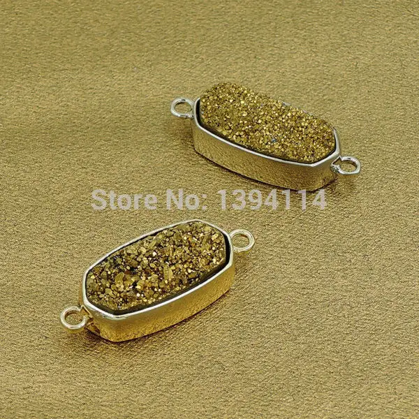 Шестигранный Соединитель с титановым покрытием и агатом 33 х13 мм