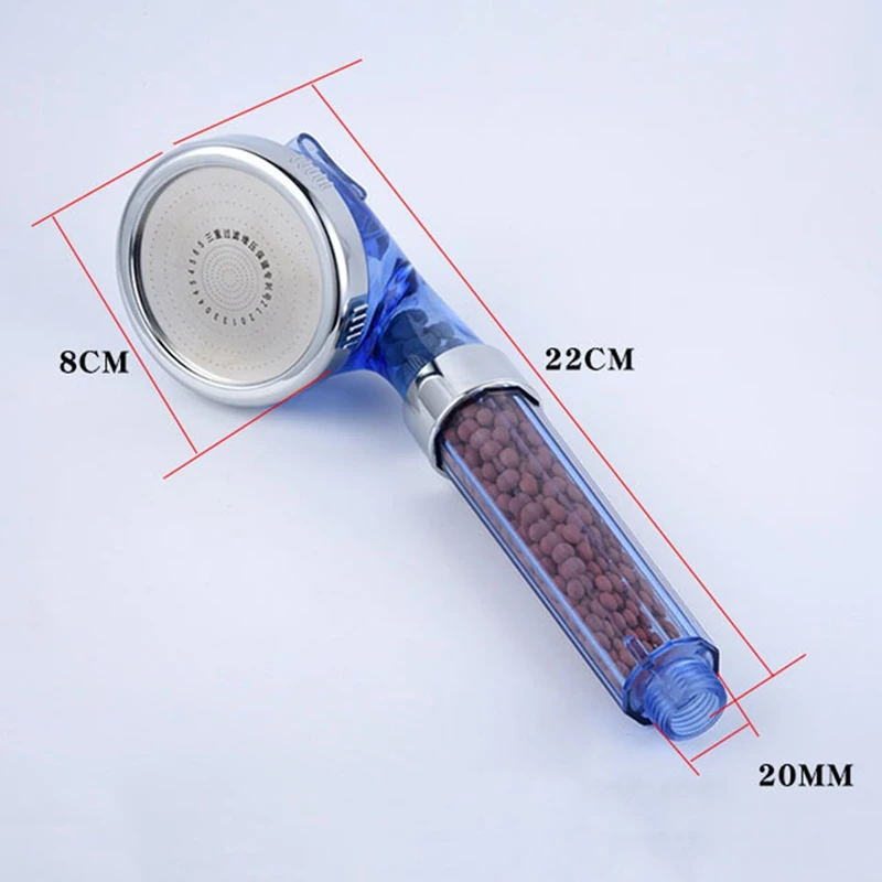 

3 Modes Bath Shower Adjustable Jetting Shower Head High Pressure Saving Water Bathroom Anion Filter Shower Nozzle