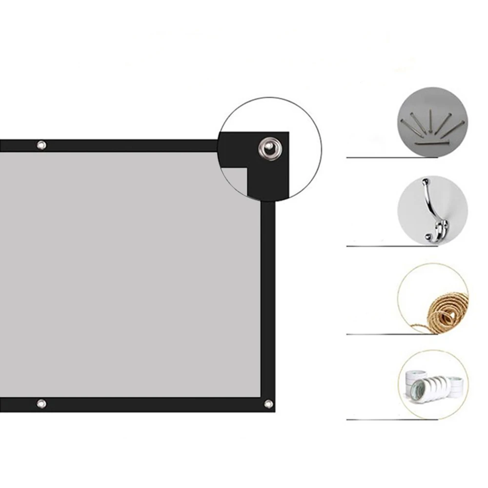 

120 Inch 16:9 Home Portable Projector Foldable Outdoor Translucent High Brightness HD Reflective Fabric Cloth Projection Screen