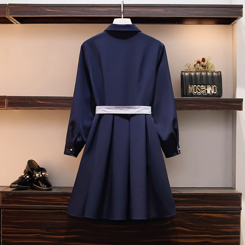 Женское платье рубашка с длинным рукавом осень 2019 новое модное однобортное