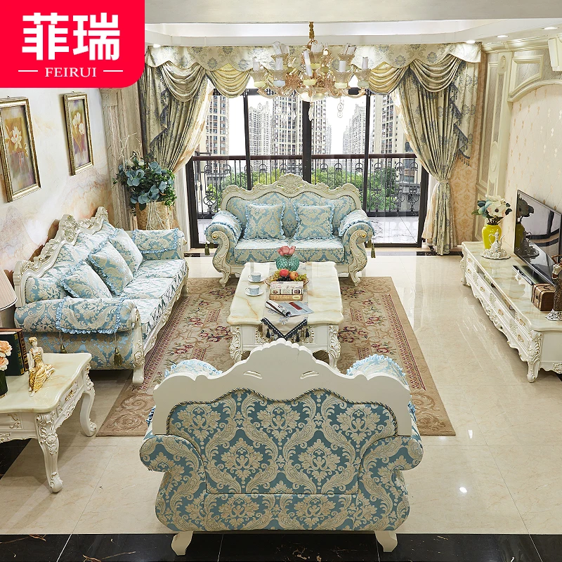 

Диван в европейском стиле из цельной древесины, сочетание американсветильник, роскошная гостиная 123, полностью оборудованная, роскошная ре...