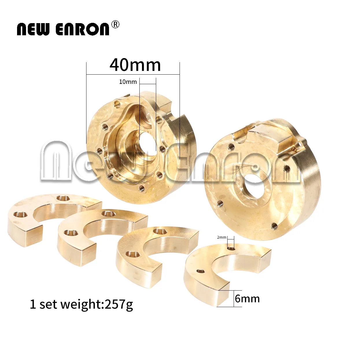 

NEW ENRON Heavy Brass Outer Portal Drive Housing 257g 1Set for 1/10 RC Crawler Car Traxxas TRX4 TRX6 #8251 Upgrade Parts