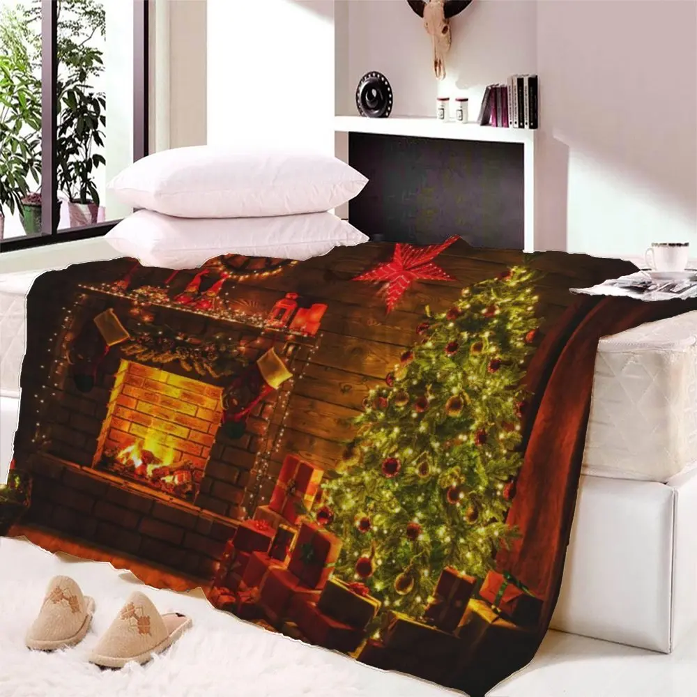 

Merry Christmas Nap blanket Super Soft Cartoon Velvet Plush Throw Blanket For Kids Adults Beach Towel Bedspread Travel CB71