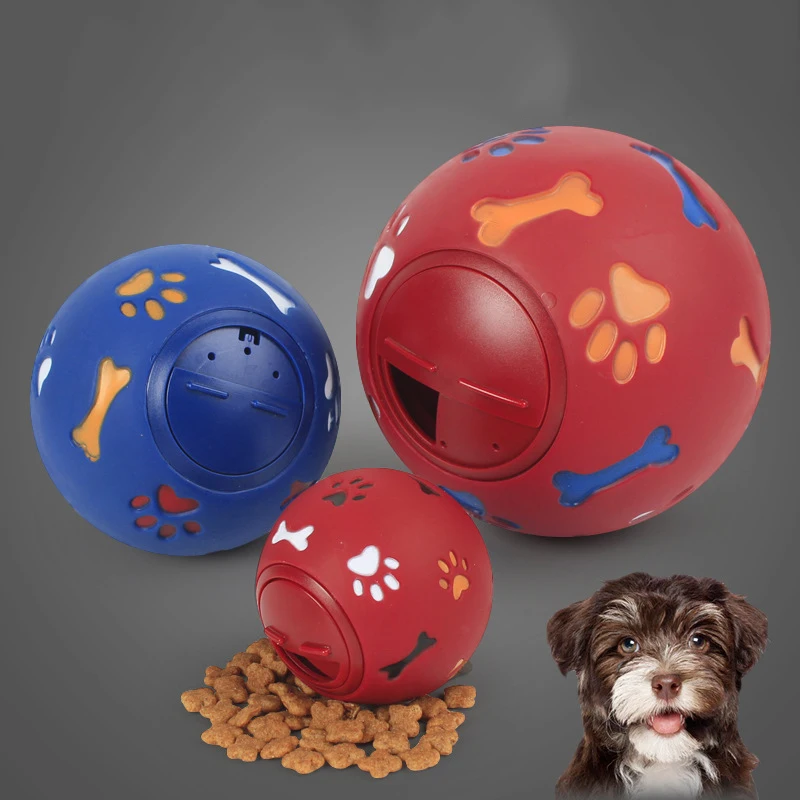Игрушка для собак резиновый мяч жевательный диспенсер утечка пищи игровой
