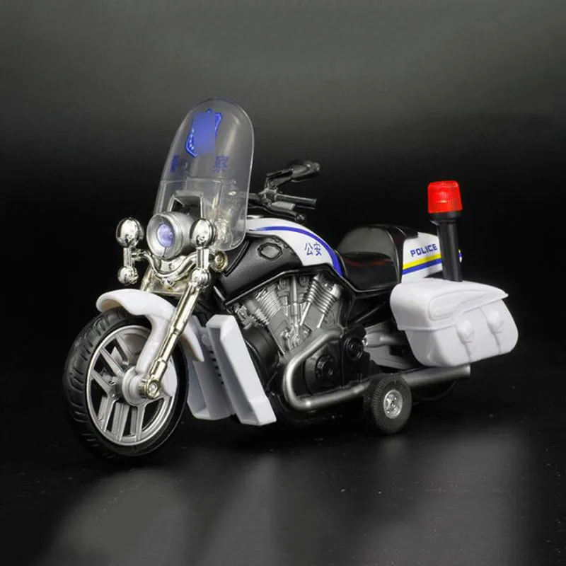 

17.5CM Motorcycle Motor Bike Bicycle Vehicle Diecast Alloy Plastic Race Patrol Police Bikes Car Street Motor Model Toys For Kids