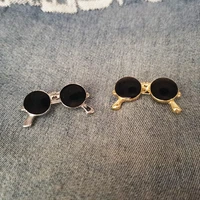 button pins golden silver sunglasses brooches denim jacket lapel pin metal clothes badges cartoon fashion jewelry gift