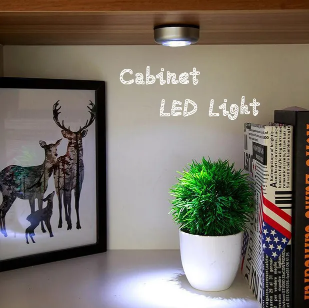 1 шт. мини энергосберегающая лампа на батарейках светодиодная подсветка под шкаф