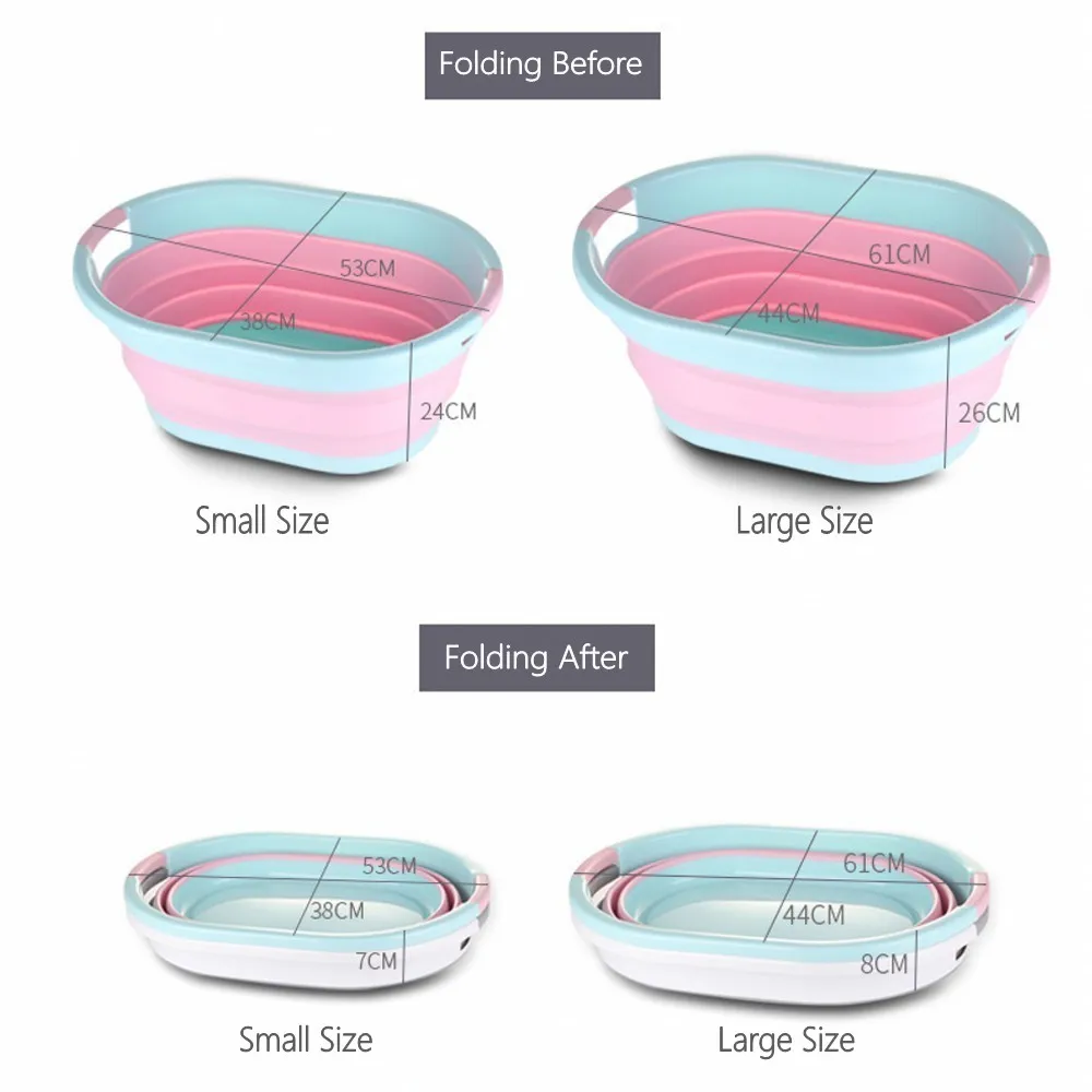 

Foldable Baby Take a bath Bathtub Non-Slip Silicone Foot Bath Bucket Folding Portable Pet Dog Cat Bathtub Bathroom Laundry Baske