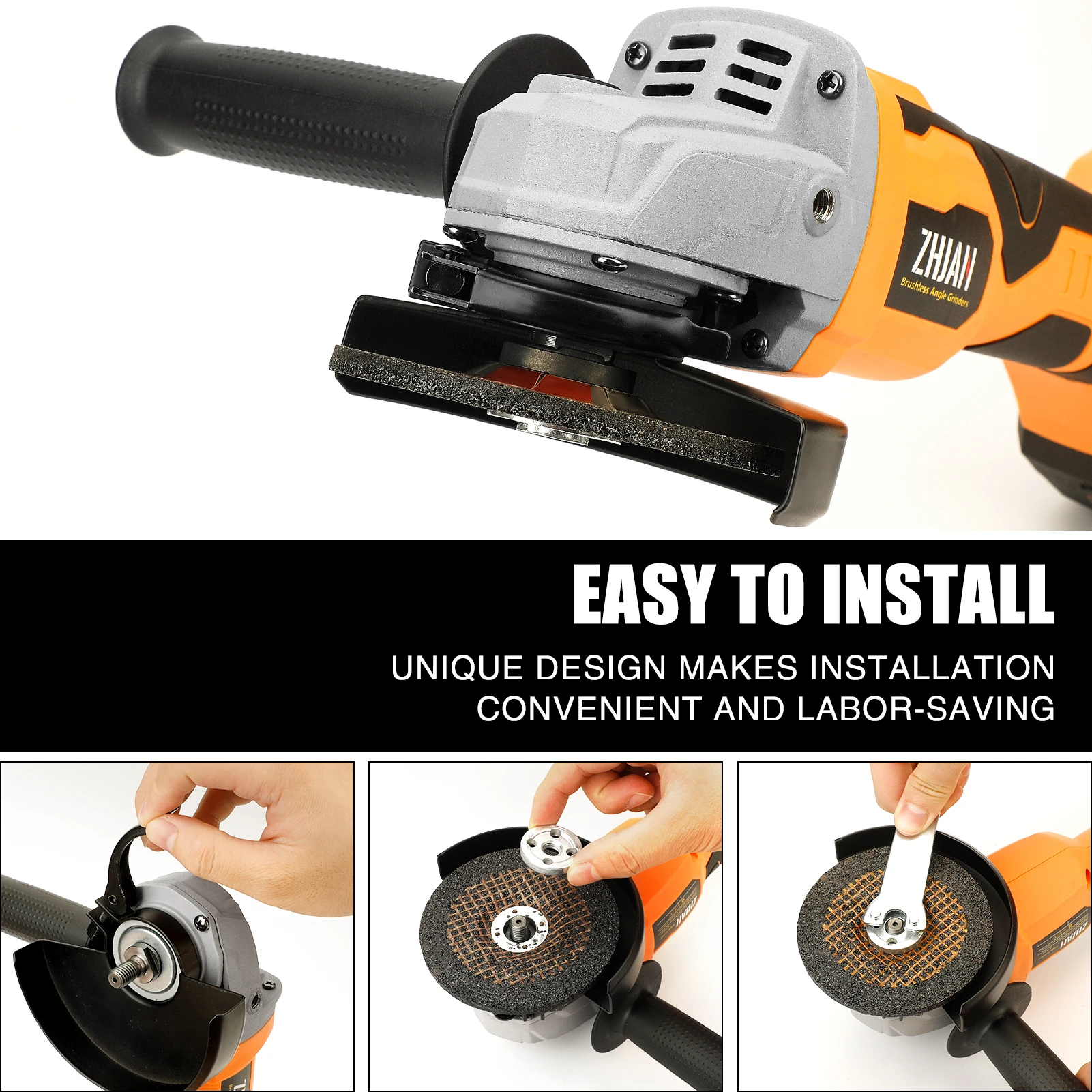 Угловая шлифовальная машина ZHJAN беспроводная литиевый аккумулятор - купить по