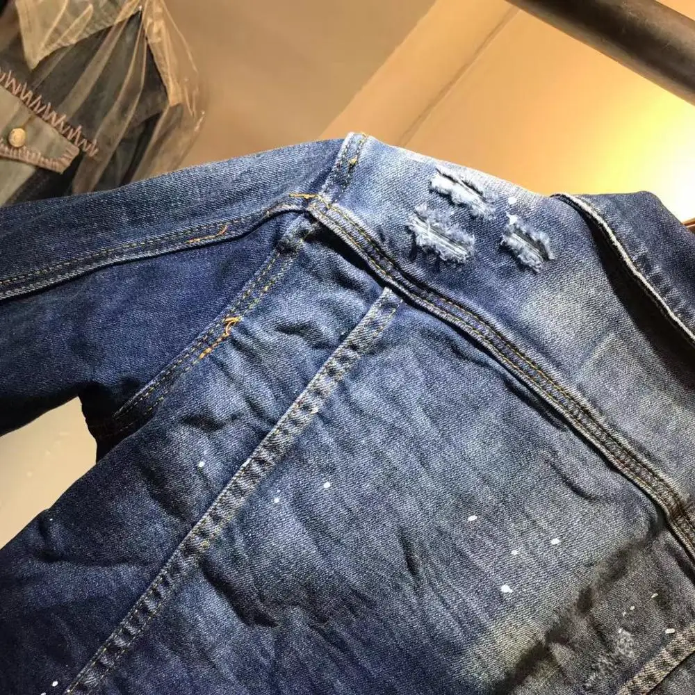 DSENQI женская джинсовая куртка с длинным рукавом хлопковый кардиган Повседневная