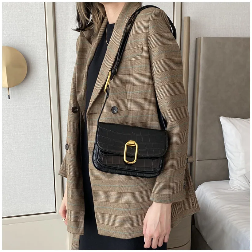 felix felicia women shoulder handbag fashion high quality genuine leather crossbody retro alligator pattern messenger flap bag free global shipping